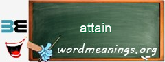 WordMeaning blackboard for attain